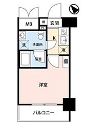 エクセリア川崎 1Kの間取図画像