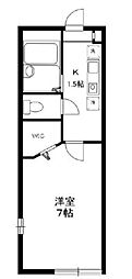 エスポワール 1階1Kの間取り