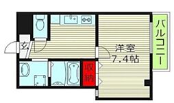 JR片町線(学研都市線) 放出駅 徒歩3分の賃貸マンション 2階1Kの間取り