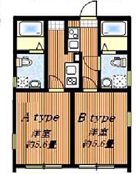 コスモネクシア舎人 1Kの間取図画像
