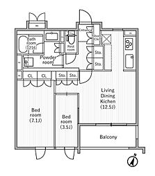 nido SAKURAGAOKA 1階2LDKの間取り