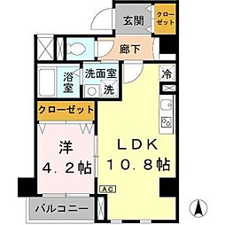 JR山陽新幹線 新神戸駅 徒歩3分の賃貸マンション 2階1LDKの間取り