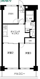リシェル氷川台 1階3DKの間取り