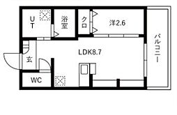 ジーイーオンズ 4階1LDKの間取り
