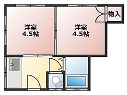 ブレストヒル千川 1階2Kの間取り