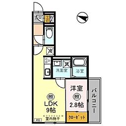スリールドゥ 1LDKの間取図画像