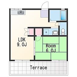 ネクサス小雑賀I 1階1LDKの間取り