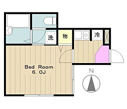 グランドウルス 1階1Kの間取り