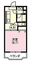 コンフィアンス 1DKの間取図画像