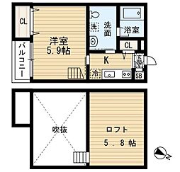 グランクレール ワンルームの間取図画像