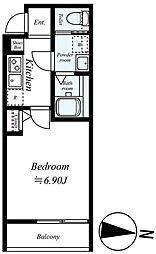 GRADUS相武台前 2階1Kの間取り