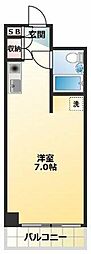 大山エンゼルマンション ワンルームの間取図画像