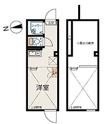 ネクサス新宿 戸山公園 1階ワンルームの間取り