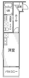 パークサイド平塚 2階ワンルームの間取り
