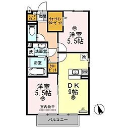 シャローズ 2DKの間取図画像