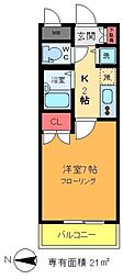 ガーラ・シティ亀戸 1Kの間取図画像