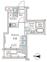 ParkAxis錦糸町WEST 1Kの間取図画像
