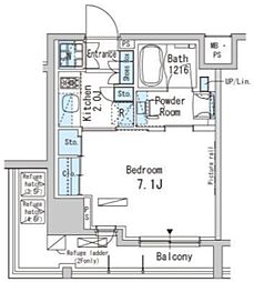パークアクシス上野 1Kの間取図画像