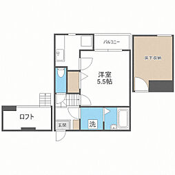ベネフィスタウン箱崎東1 1Kの間取図画像