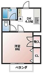 ハイムF 1階1DKの間取り