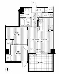フィルージュ浦和常盤 1階2LDKの間取り