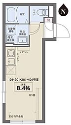 COCOFLATITABASHI ワンルームの間取図画像