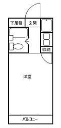 ビリジアン目白 2階1Kの間取り