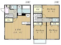 小田急小田原線 相模大野駅 徒歩13分の賃貸テラスハウス 1階3LDKの間取り