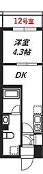 リヴシティ八王子 1DKの間取図画像