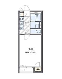 蔵 1Kの間取図画像