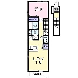 フレーズカルティエ 1LDKの間取図画像