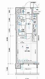 メインステージ押上IV 3階1Kの間取り