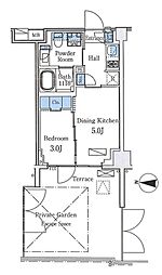 アクアレジデンス錦糸町 1階1DKの間取り