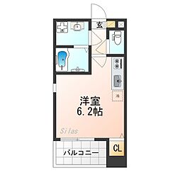 ハーモニーテラス福稲上高松町 2階ワンルームの間取り