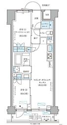 パークアクシス文京本郷 7階2LDKの間取り