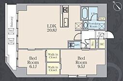 アルトヴィラ虎ノ門 12階2LDKの間取り