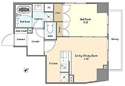 コンフォリア幡ヶ谷 5階1LDKの間取り
