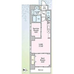 ロレーヌ東陽 8階1SLDKの間取り