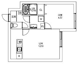 文京区小石川3丁目マンション 1LDKの間取図画像