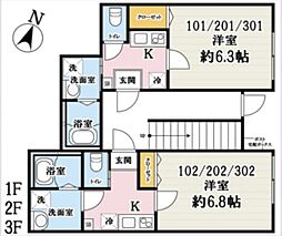 キャメル入間東藤沢2 1階1Kの間取り