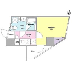 京急本線 大森海岸駅 徒歩5分の賃貸マンション 3階1Kの間取り