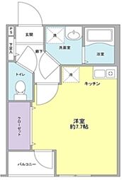 メゾン・プルミエ136 1階ワンルームの間取り