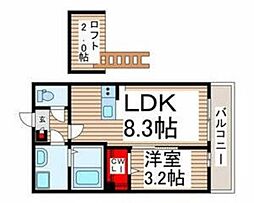 Ｓｐｒｏｕｔ流山 3階1LDKの間取り
