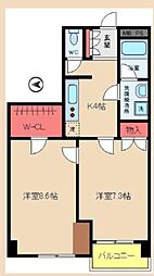 リレント谷塚 2Kの間取図画像