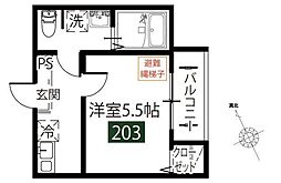 HIMAWARI検見川 1Kの間取図画像