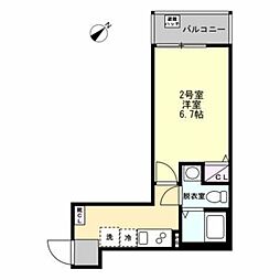 ベイルーム相模が丘 3階1Kの間取り