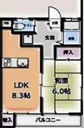 メゾン秀榮前原 1LDKの間取図画像