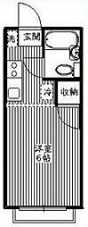 シャルム若松 ワンルームの間取図画像