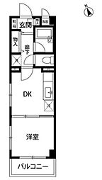 上池台コータス2 1DKの間取図画像