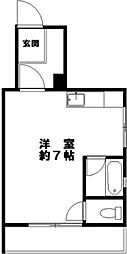 メニーヴィレッヂ ワンルームの間取図画像